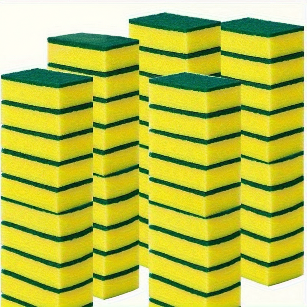 Multi Functional Kitchen Sponges With Double Layer Design And High Absorbency