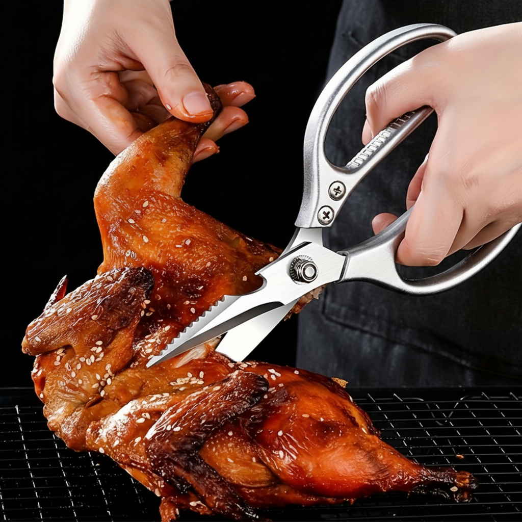 Stainless Steel Kitchen Scissors With Aluminum Alloy Handle