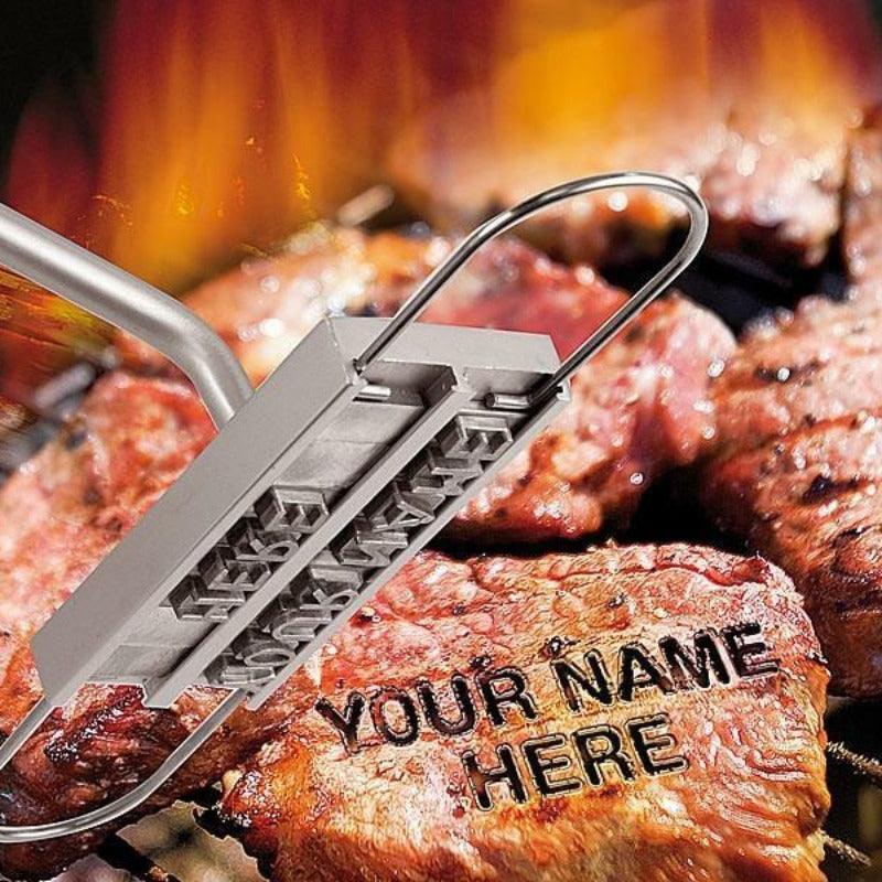 BBQ Stamp Tool | BBQ Meat Branding Iron with Changeable Letters shown on Chuakoo