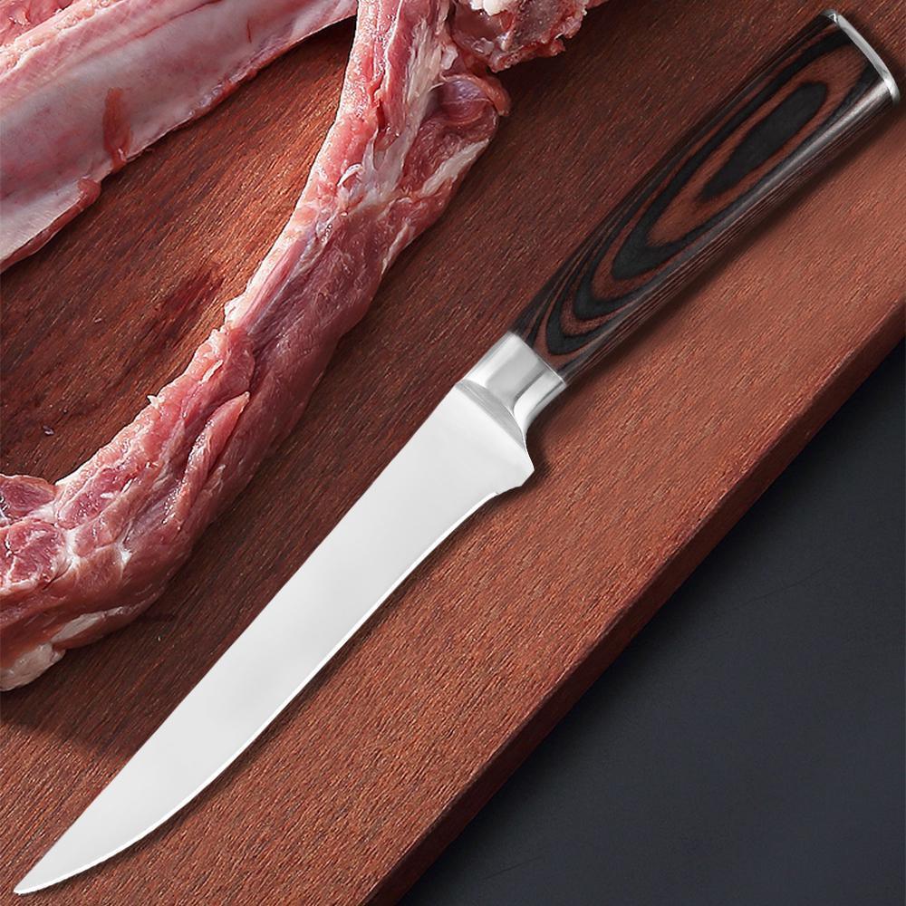 The Damascus Pattern Steel Boning Steak Knife