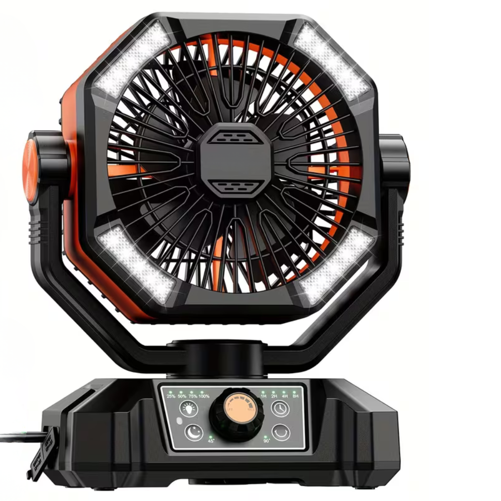 Dual Motor Oscillating Camping Fan