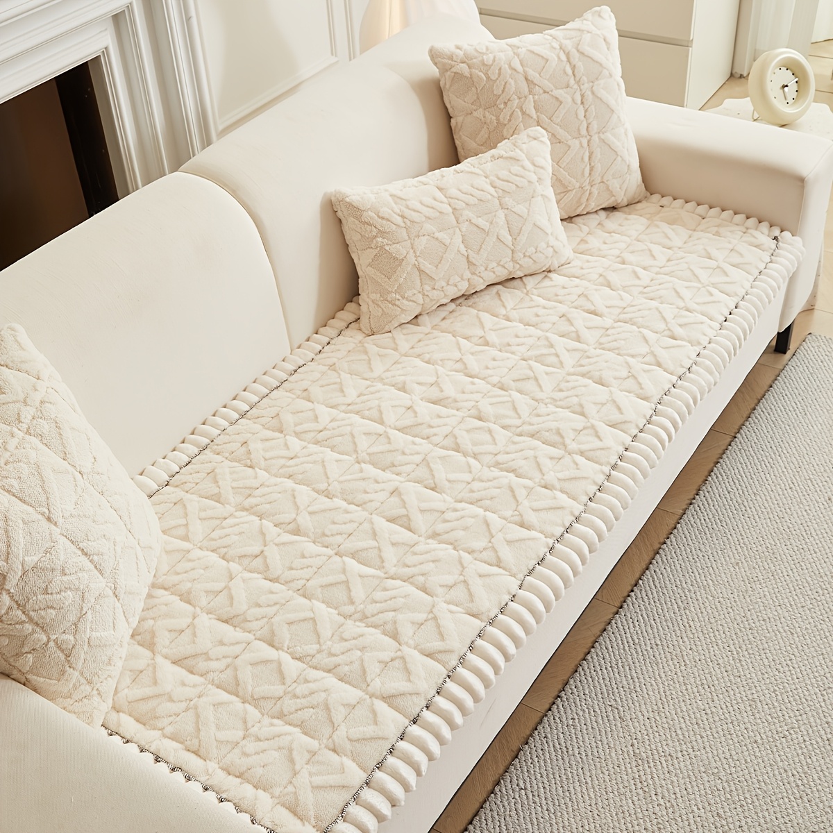 1pc Thickened Polyester Soft Quilted Sofa Cushion