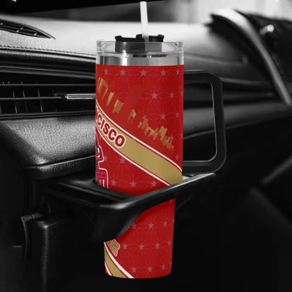 Football Tumbler 40oz Stainless Steel Insulated Cup with Handle