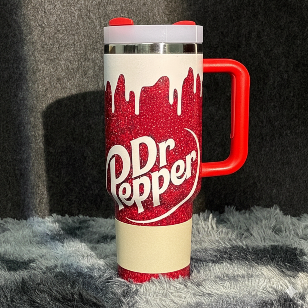 40oz Glitter Tumbler With Handle