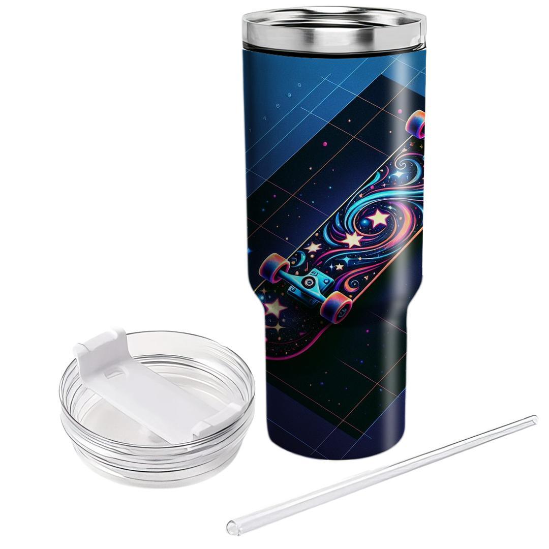 Starry Night Skateboard  Travel Tumblers
