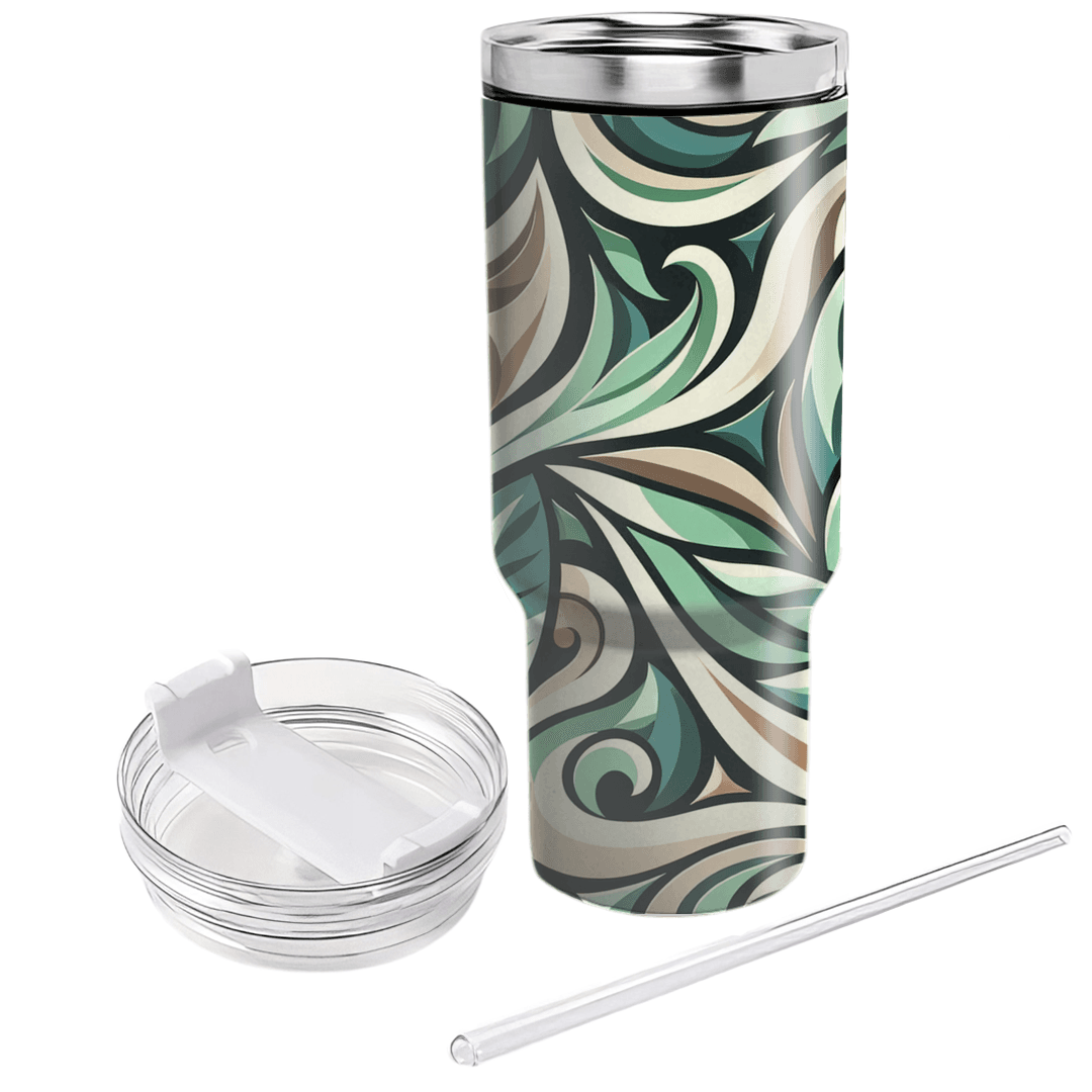 Abstract Leaf Swirl Custom Tumblers