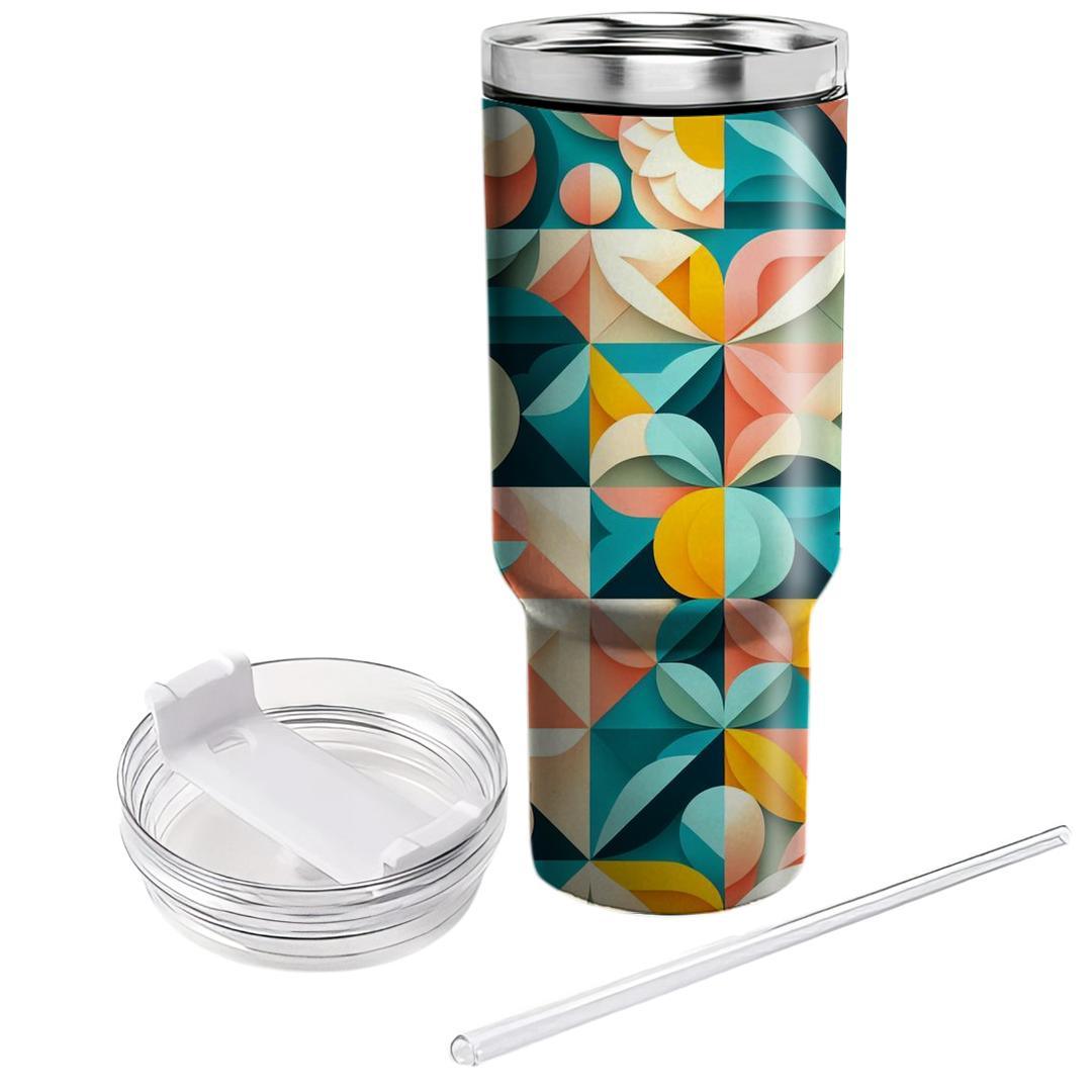 Playful Geometric Petals  Travel Tumblers