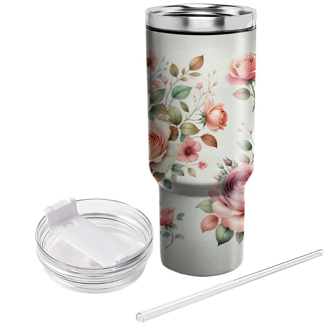 Watercolor Wild Roses  Insulated Tumblers