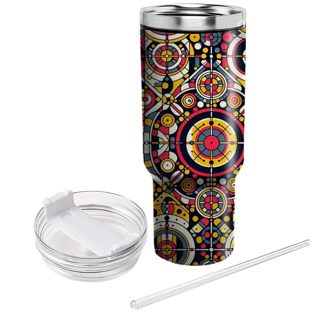 Circular Geometric Kaleidoscope  Tumblers With Lids