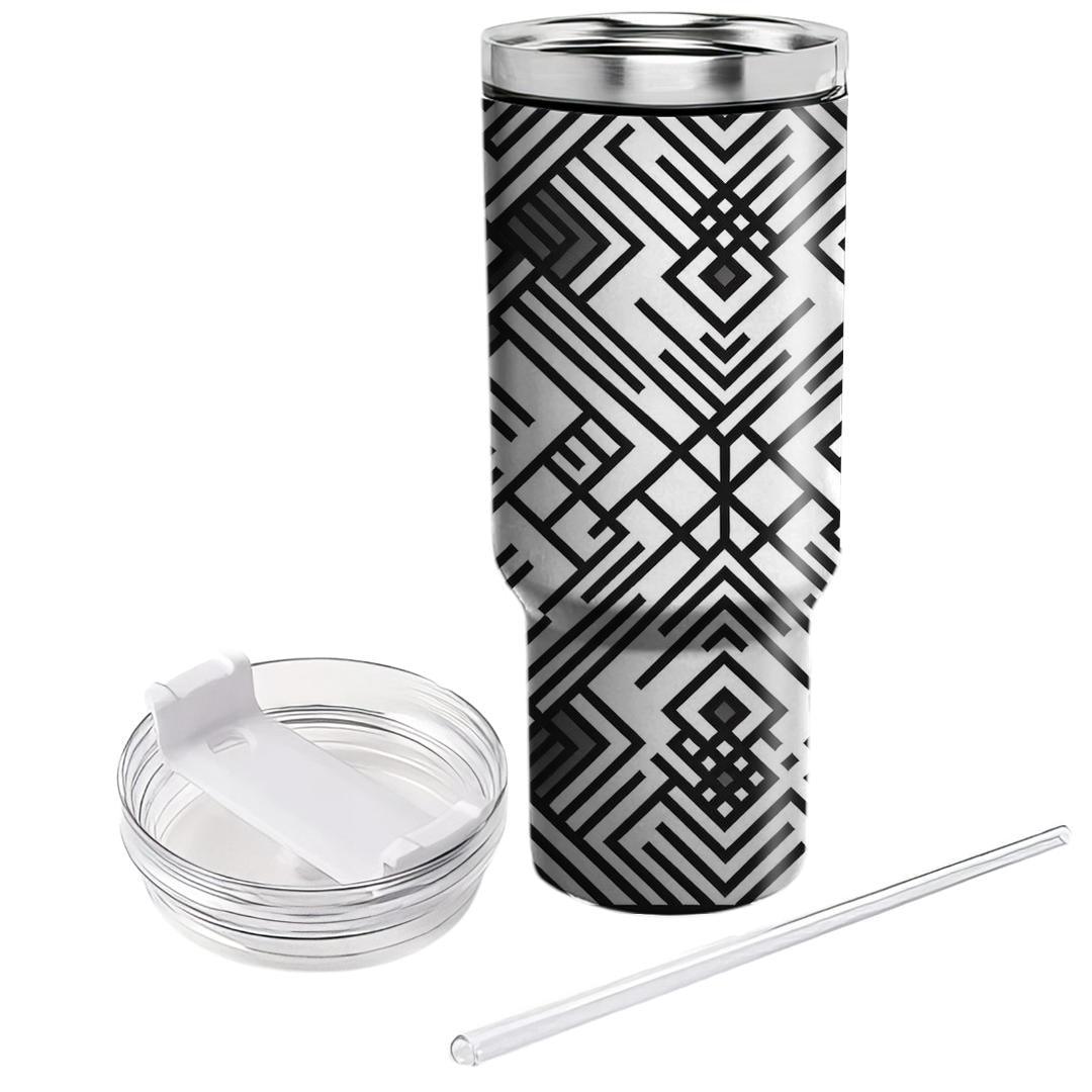 Monochrome Grid Lines  Custom Tumblers