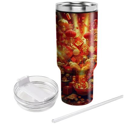 Bubbling Harmony - Chinese New Year  Tumblers With Lids