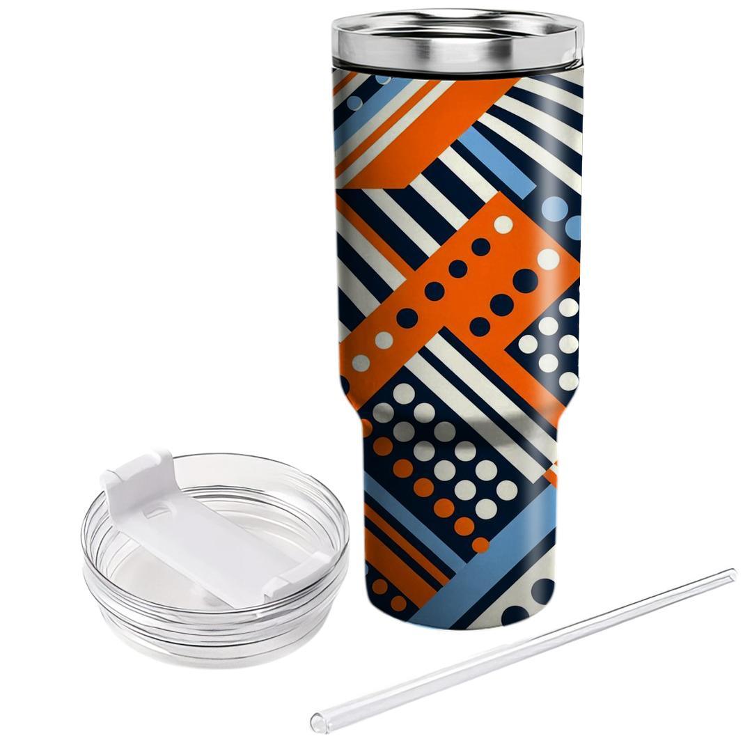 Sleek Stripes And Polka Dots  Decorative Tumblers