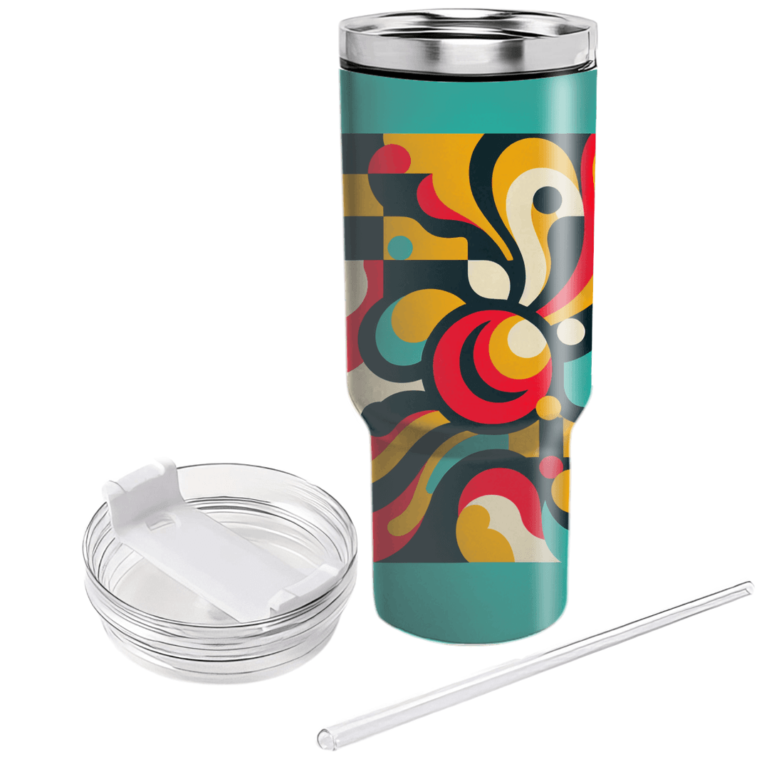 Funky 70s Checkerboard  Travel Tumblers