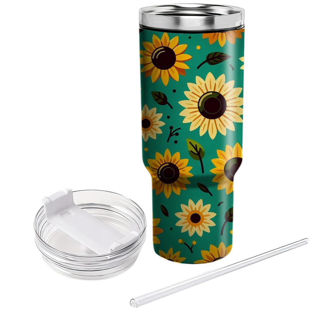Radiant Sunflower Motif  Decorative Tumblers