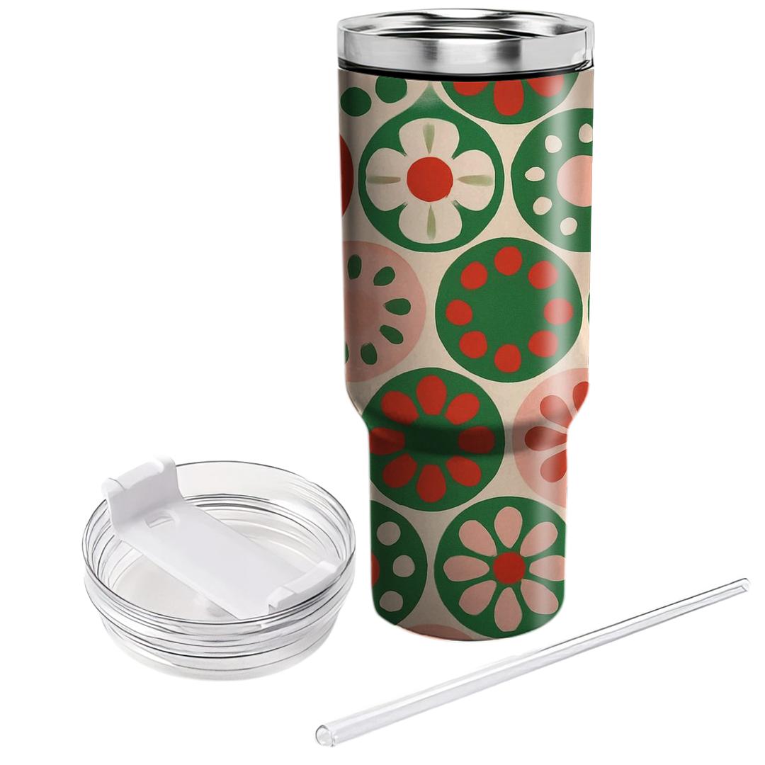 Circular Floral Medley Unique Tumblers