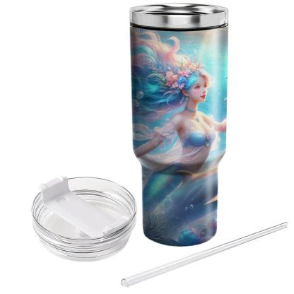 Enchanting Mermaid Dolphin  Tumblers With Lids