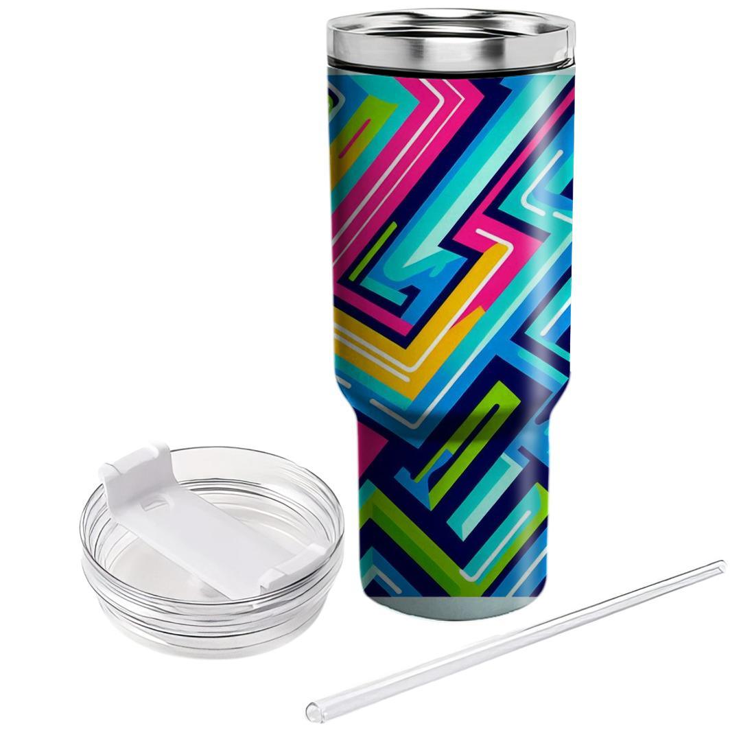 Colorful Zigzag Groove  Personalized Tumblers