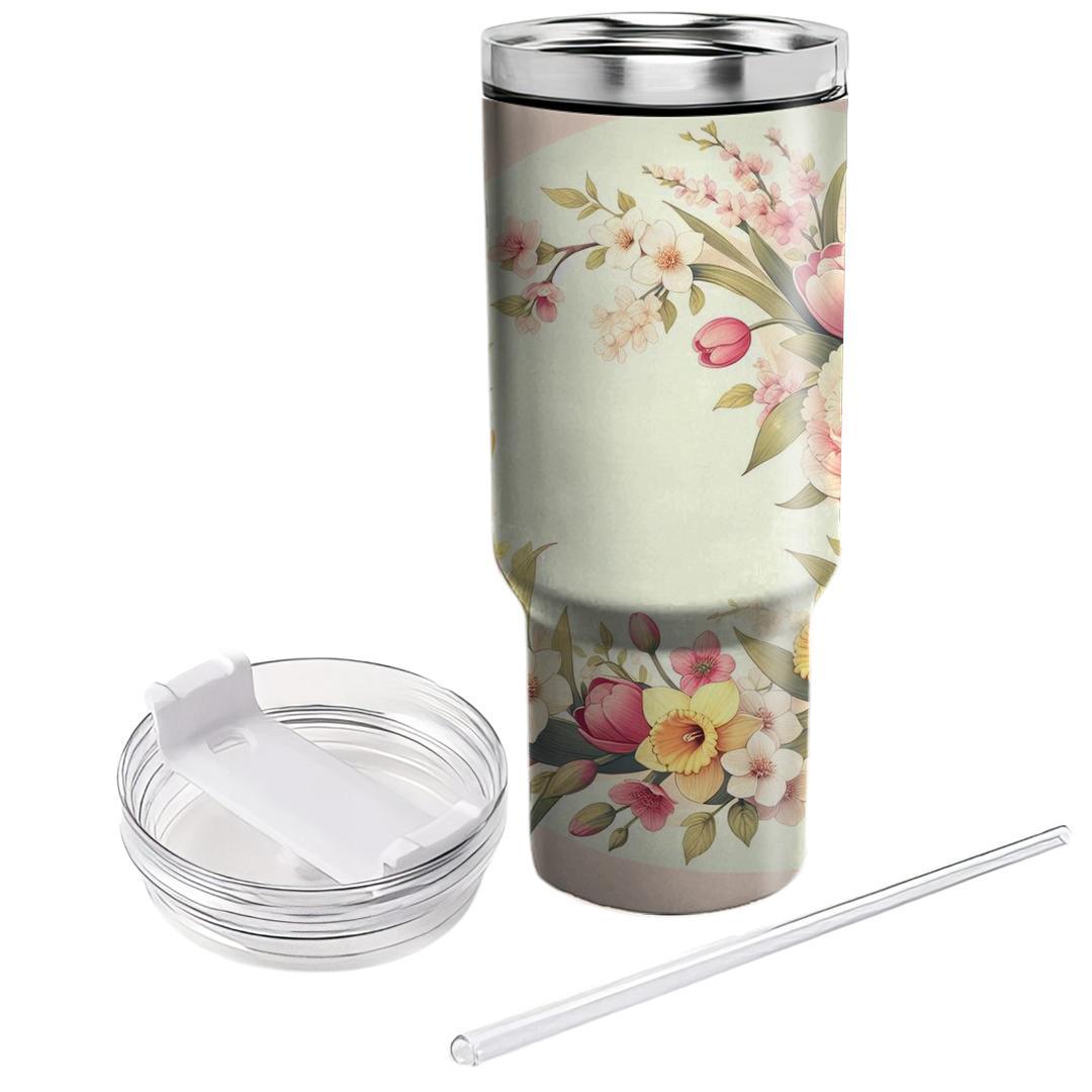 Spring Blossom Wreath  Tumbler Cups