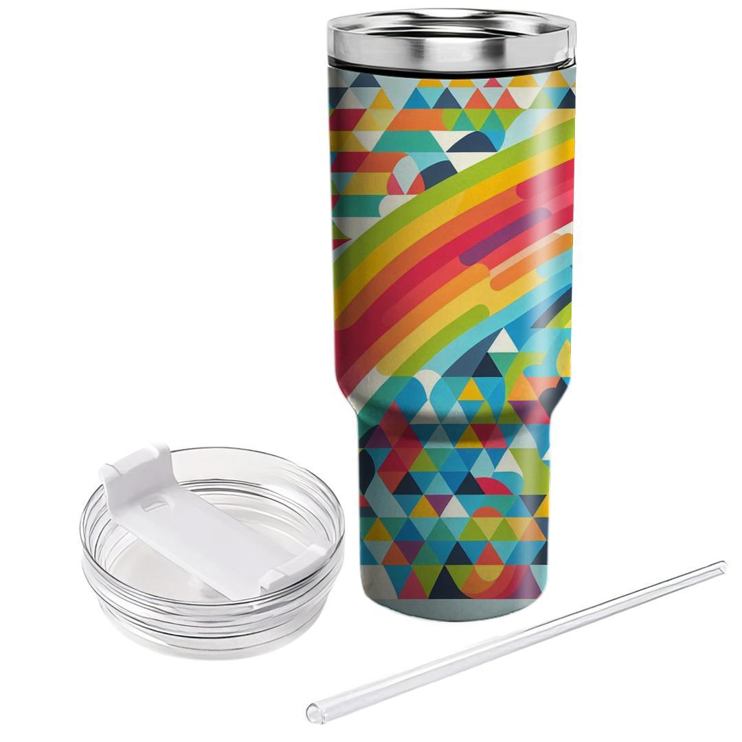 Dynamic Rainbow Triangles  Tumblers With Lids