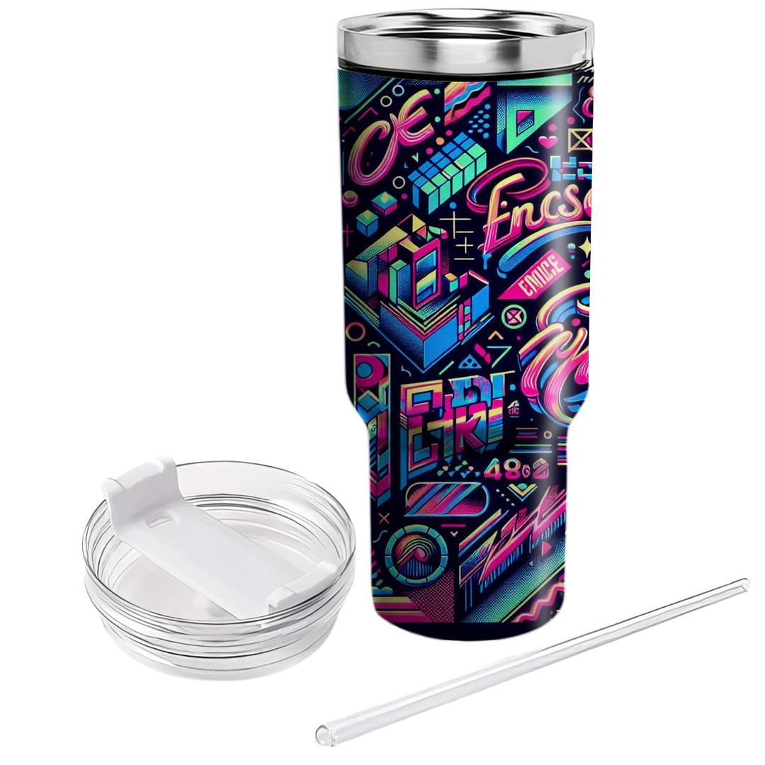 Wild 80s Graffiti  Personalized Tumblers