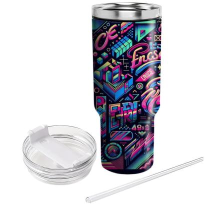 Wild 80s Graffiti  Personalized Tumblers
