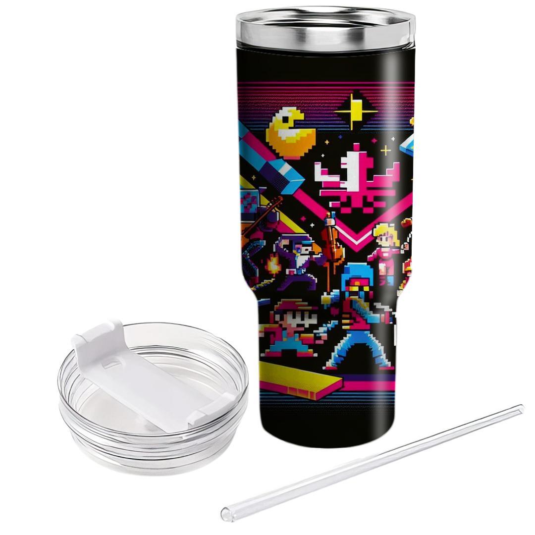 Pixel Art Heroes  Tumblers With Lids