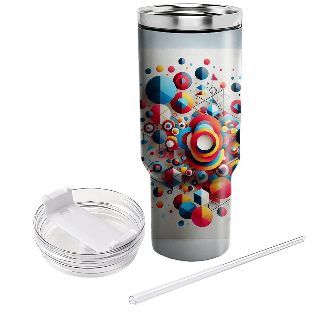 Abstract Geometry Fusion  Tumblers With Lids