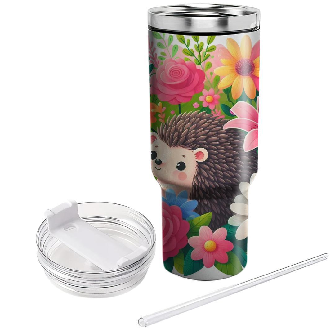 Cute Hedgehog Garden  Personalized Tumblers