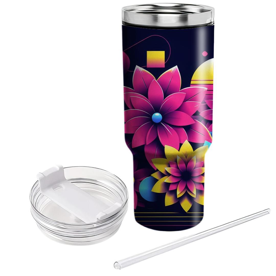 Radiant 80s Floral  Custom Tumblers