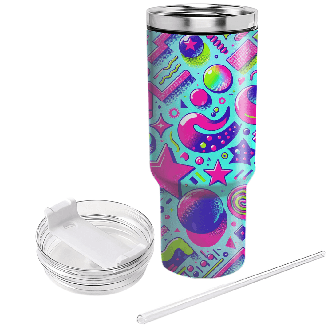 Quirky 80s Patterns Personalized Tumblers