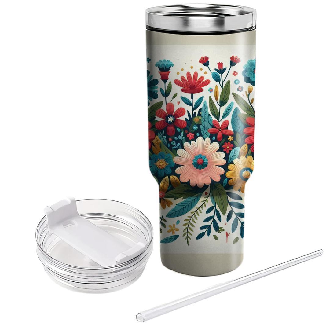 Floral Patchwork  Personalized Tumblers