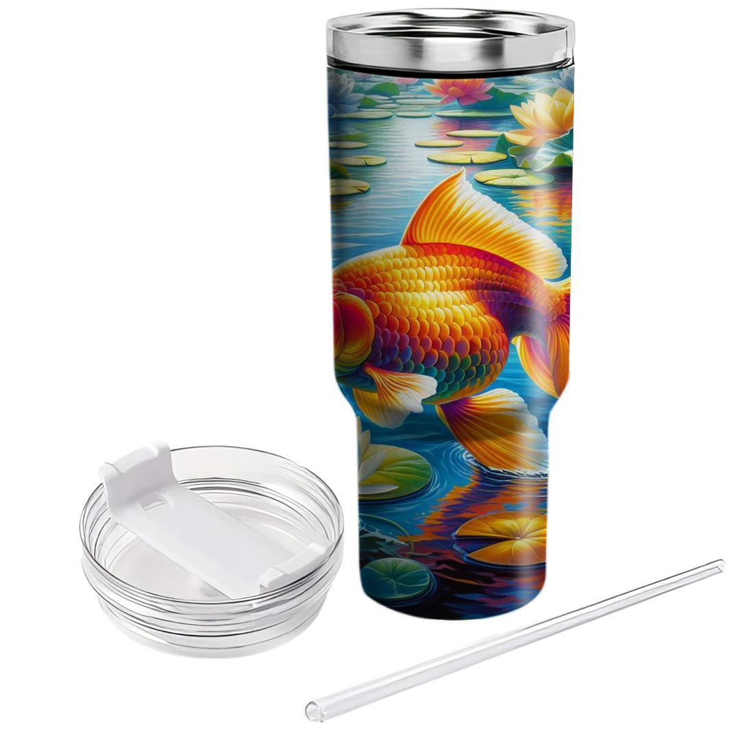 Radiant Goldfish Oasis  Tumblers With Lids