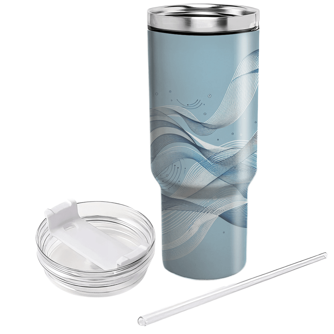 Abstract Wave Lines  Tumblers With Lids