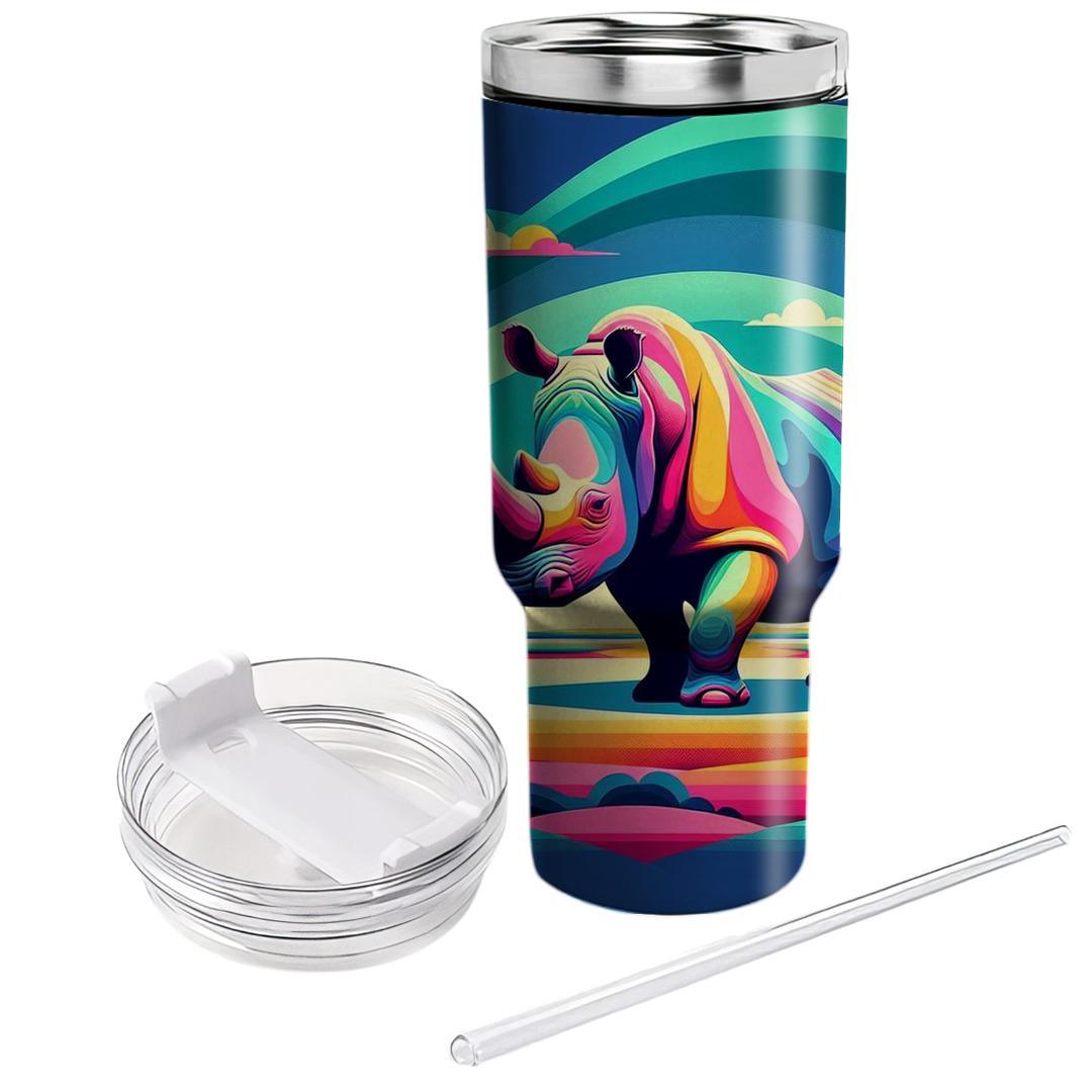 Funky Rhino Dance  Tumblers With Lids
