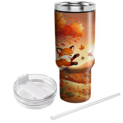 Whimsical Foxes In Autumn  Tumblers With Lids