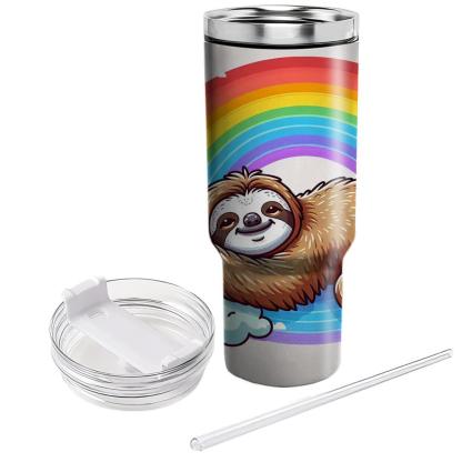 Charming Sloth & Rainbows  Tumblers With Lids