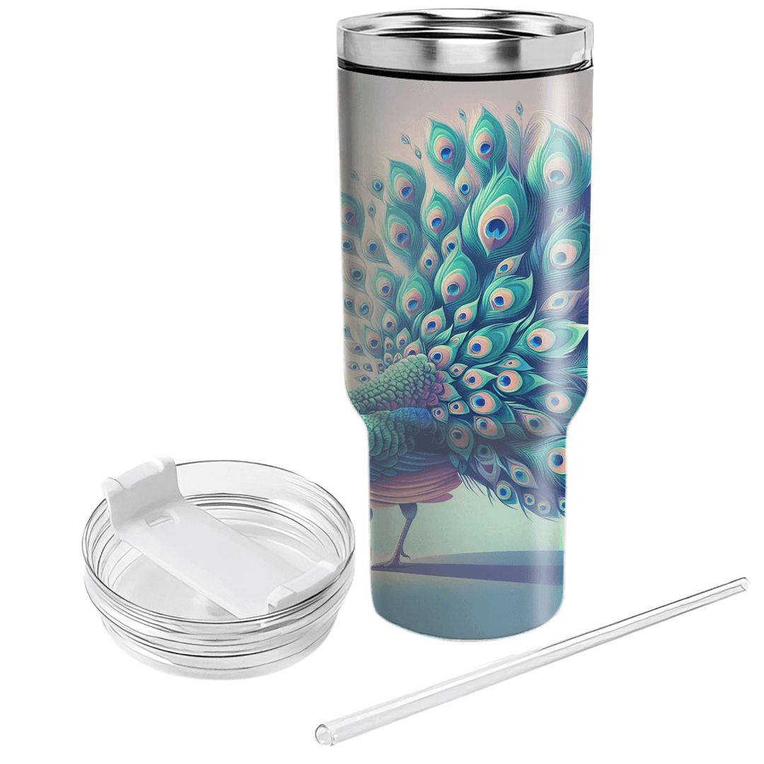 Regal Peacock Plumage  Personalized Tumblers