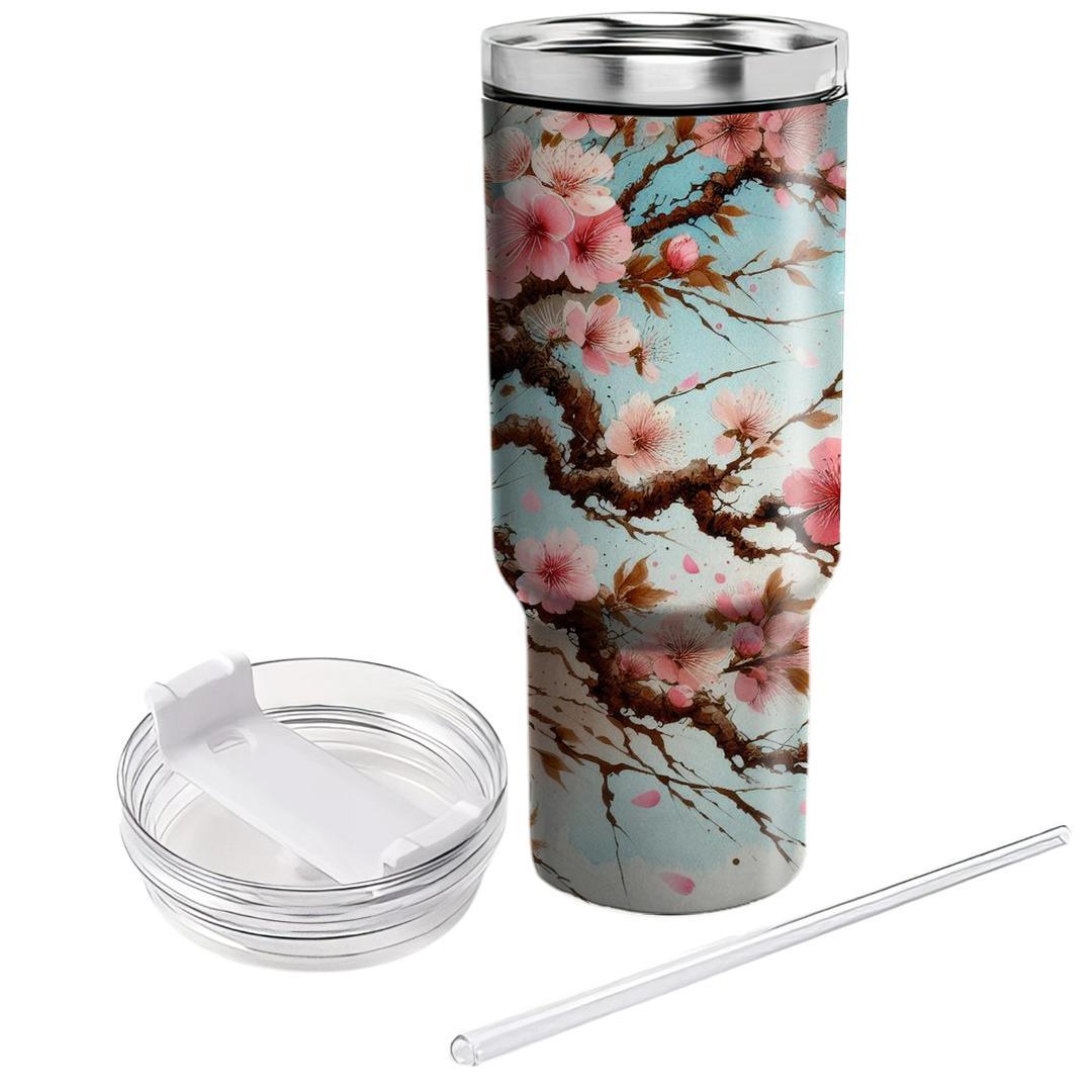 Spring Cherry Blossom Whimsy  Tumbler Cups