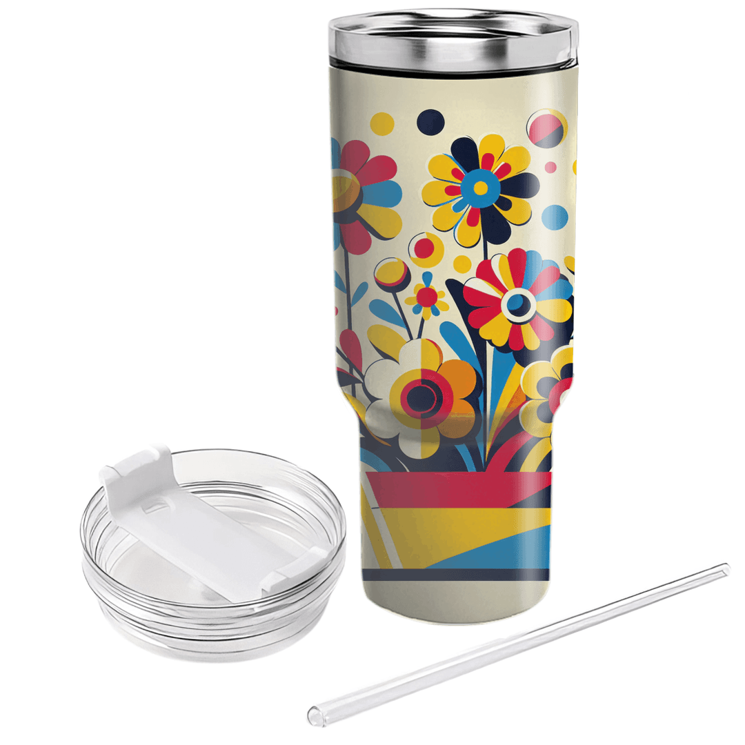 Retro Pop Art Flowers  Custom Tumblers