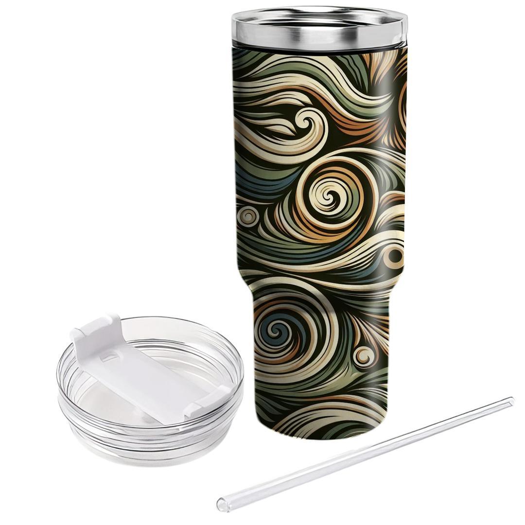 Earthy Retro Swirls  Travel Tumblers