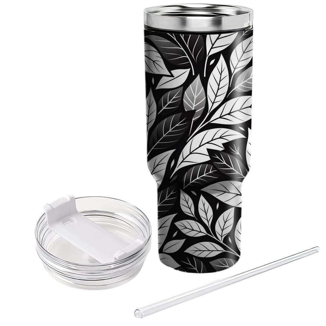 Chic Monochrome Leaves  Decorative Tumblers