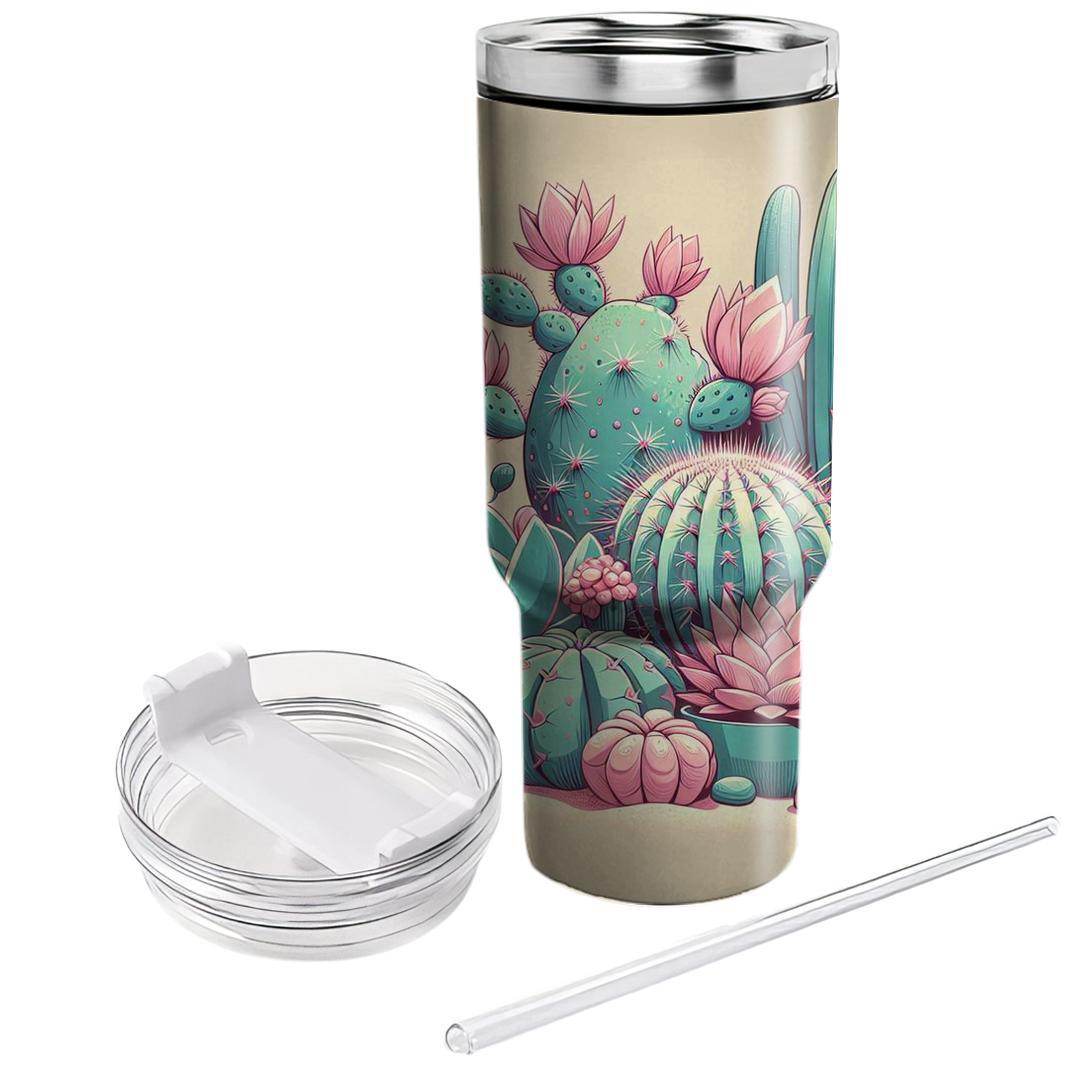Retro Cactus Garden  Tumbler Cups