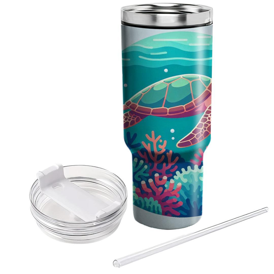 Gentle Giant Sea Turtle  Tumblers With Lids