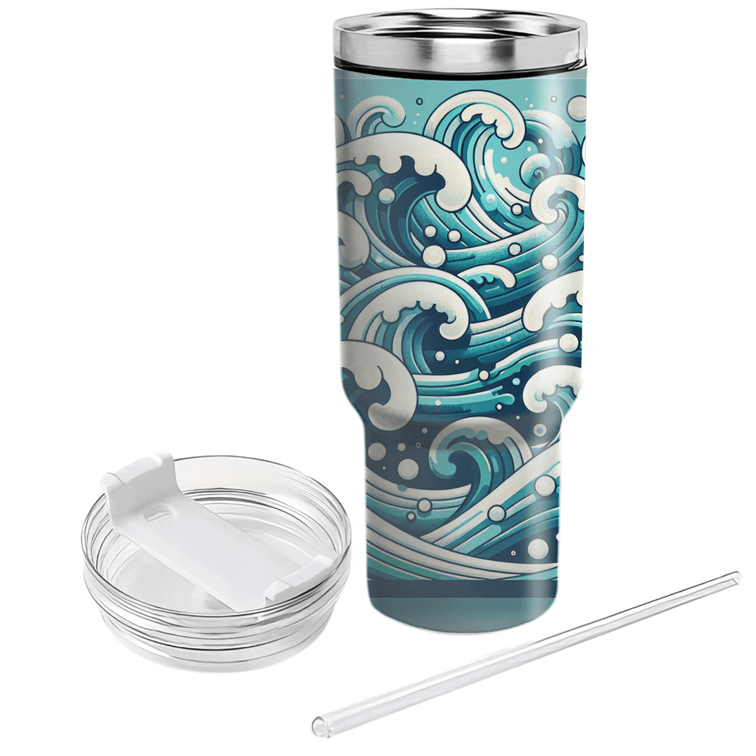 Summer Ocean Waves  Personalized Tumblers