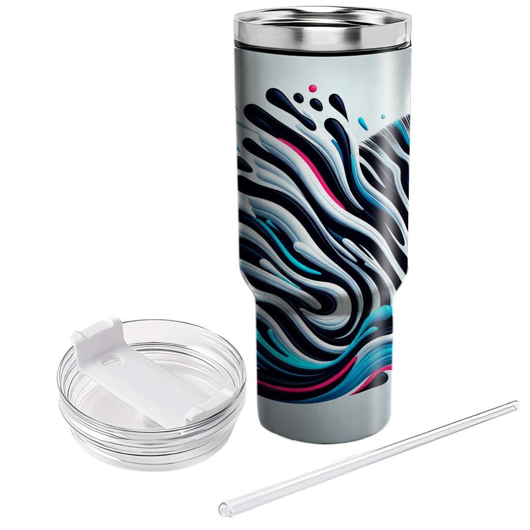 Abstract Zebra Lines  Travel Tumblers
