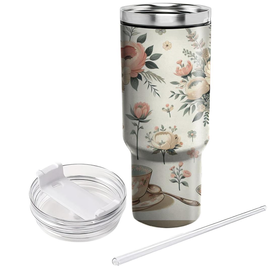 Vintage Garden Tea Party  Travel Tumblers