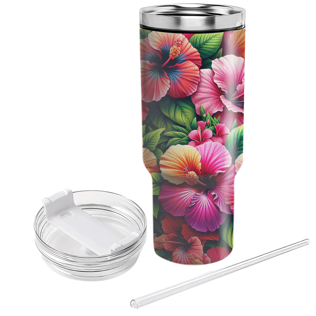 Tropical Hibiscus Harmony  Custom Tumblers