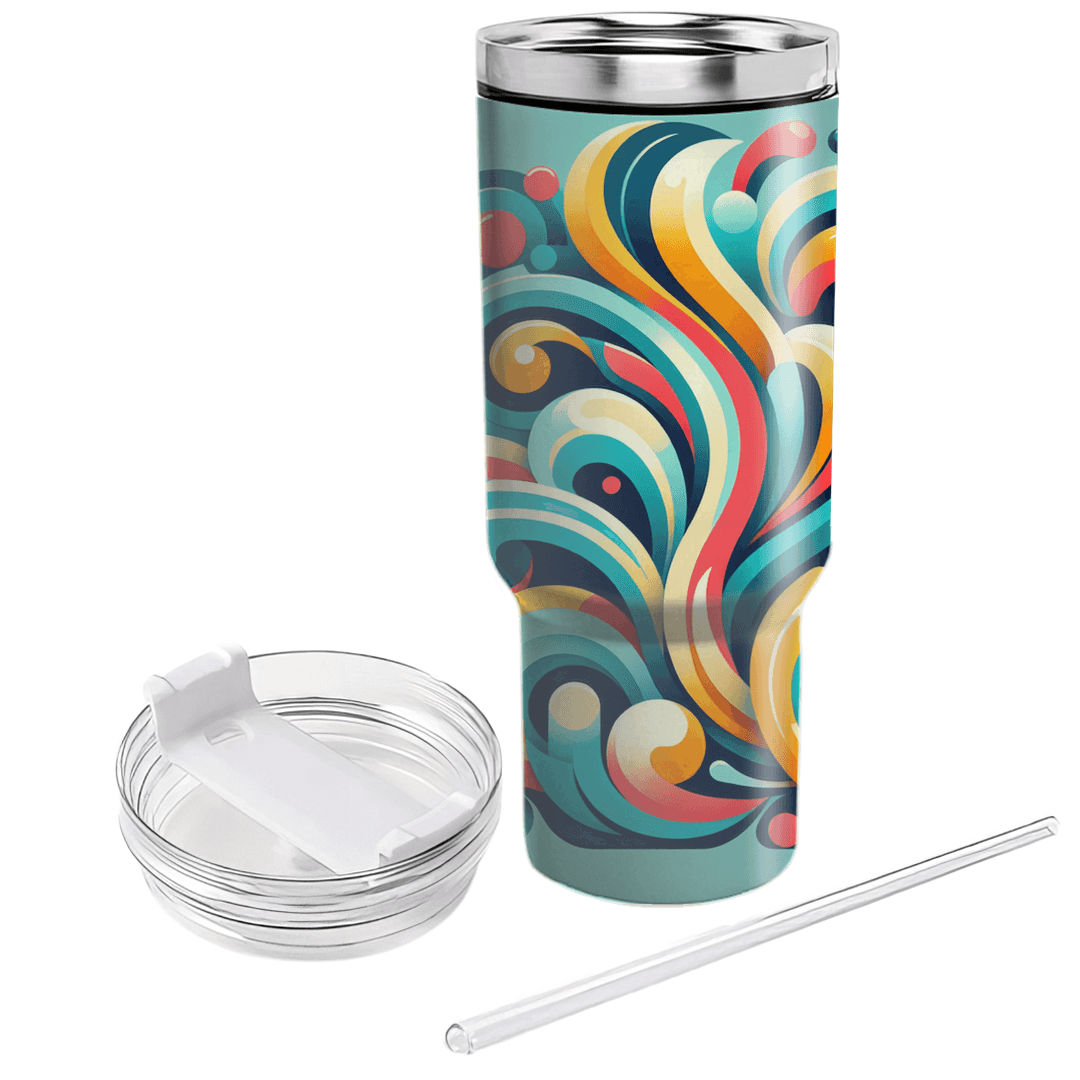 Colorful Abstract Swirls Travel Tumblers