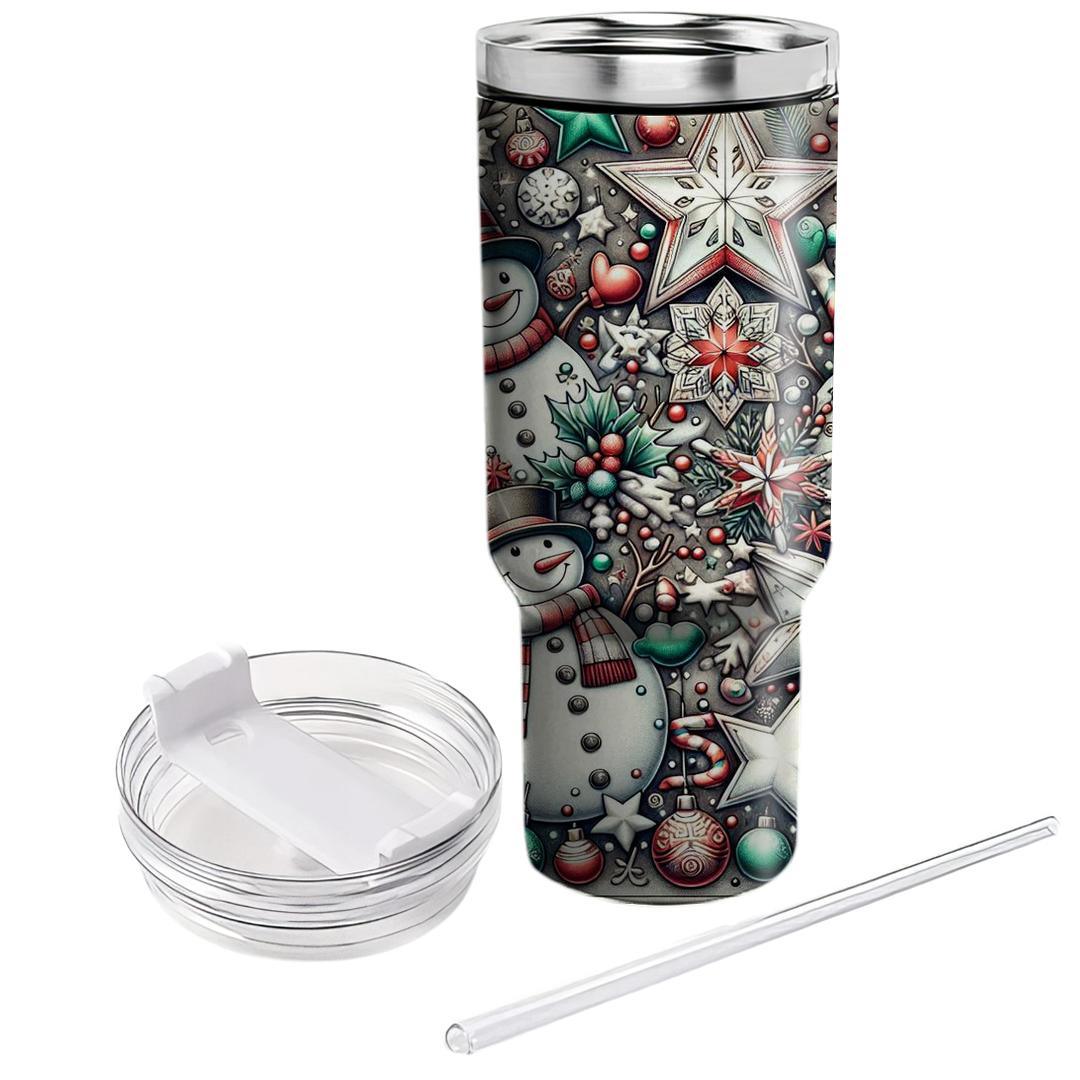 Festive Winter Glee  Tumblers With Lids