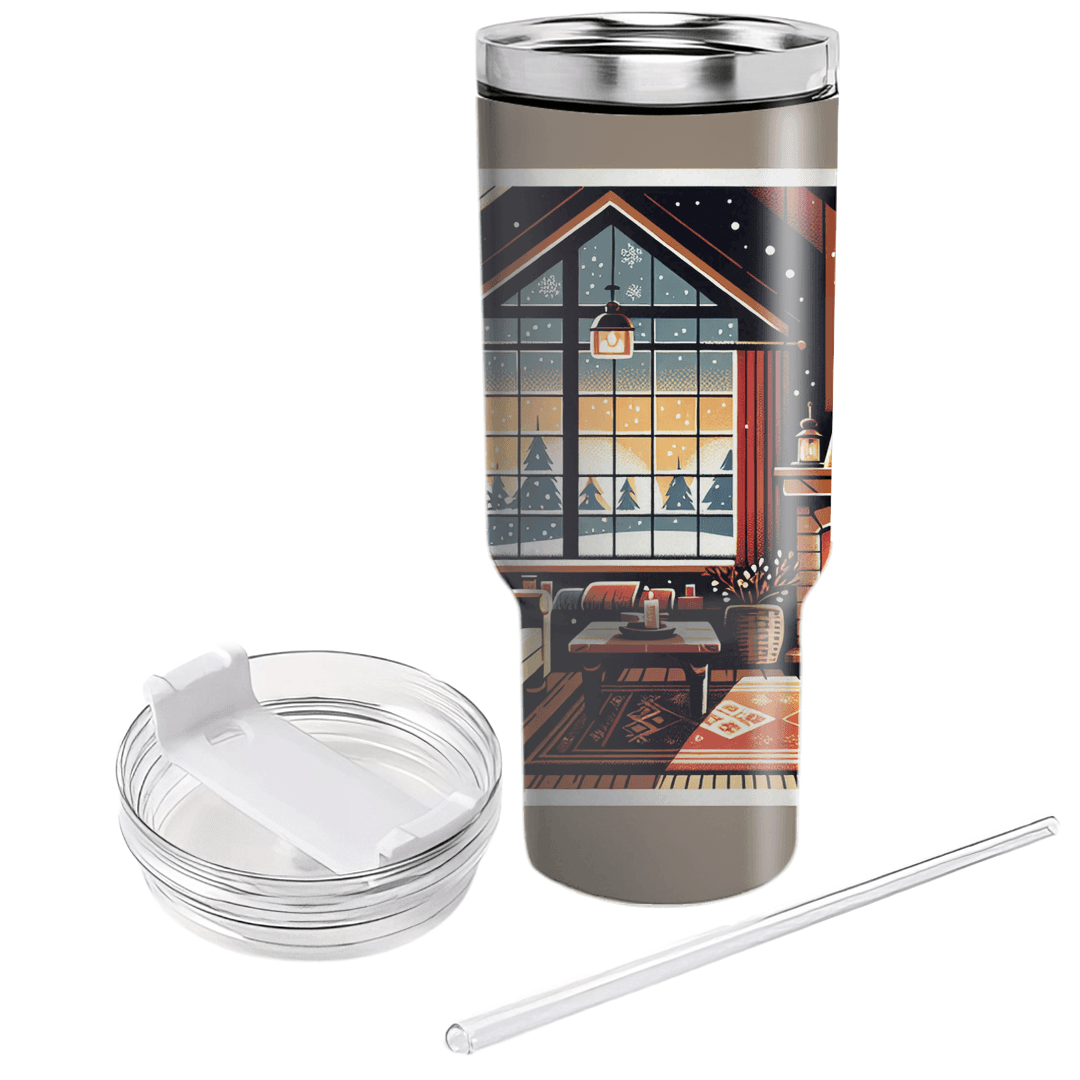 Winter Cozy Cabin Scene  Custom Tumblers